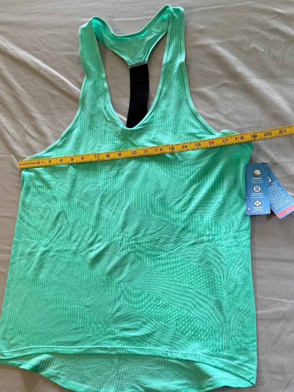 Shoactive Women's Racerback Athletic Flat Seam Tagless Tank Top Mint Green L